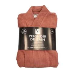 Peignoir s/m rose velours epong