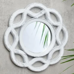 Petit miroir blanc/gris