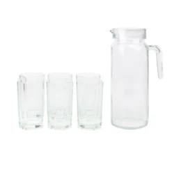 Pichet en verre 1.1l et 6 verres