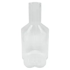 Pichet en verre strie fleur