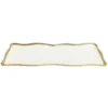 Plat de presentation blanc/dore