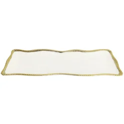 Plat de presentation blanc/dore