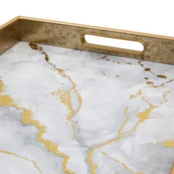 Plateau rectangle mabre blanc