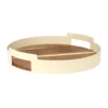 Plateau rond metal creme acacia