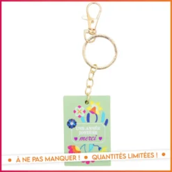 Porte cle en bois merci