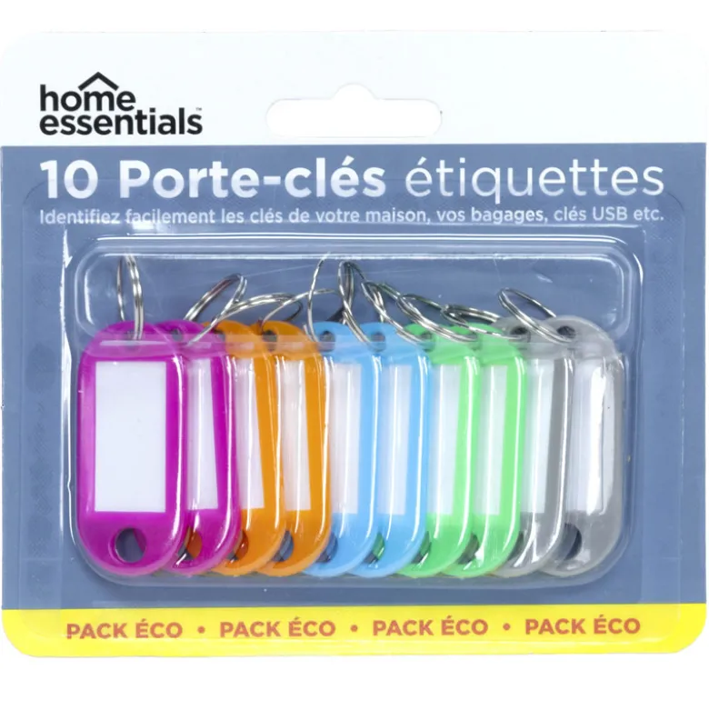 Porte-cles x10 avec etiquette