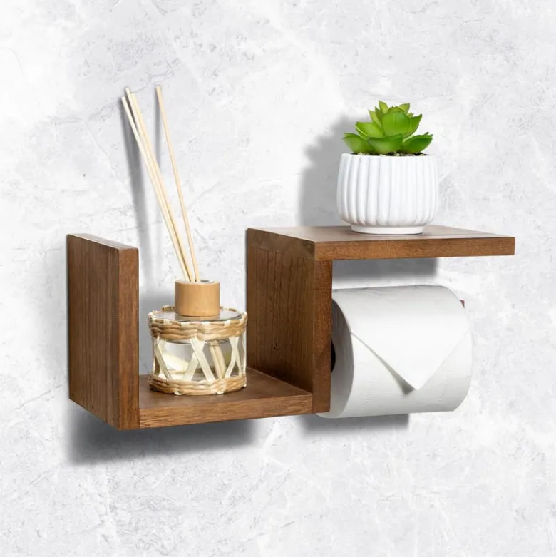 Porte rouleau bois deco