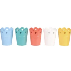 Pots decoratifs en metal coeurs
