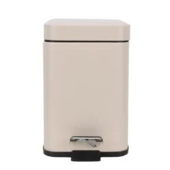 Poubelle 3l metal carre beige