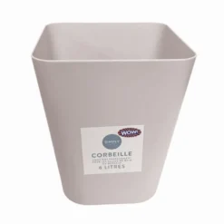 Poubelle plastique 6l beige
