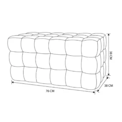 Pouf long cubes creme