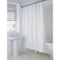 Rideau de douche polyester blanc