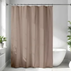 Rideau de douche unicolor taupe