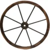 Roue de charrette en bois brule