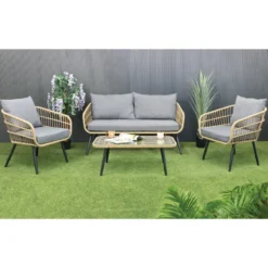 Salon de jardin 4p avec coussins