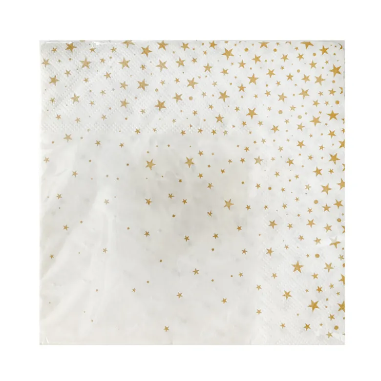 Serviette gold star 33x33cm x20