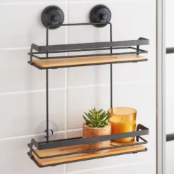 Serviteur 2 niveaux bambou/metal