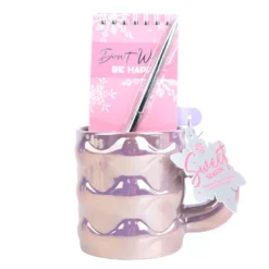Set mug embosse carnet et stylo