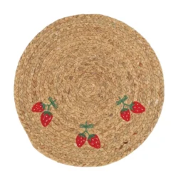 2 sets de table en jute/broderie