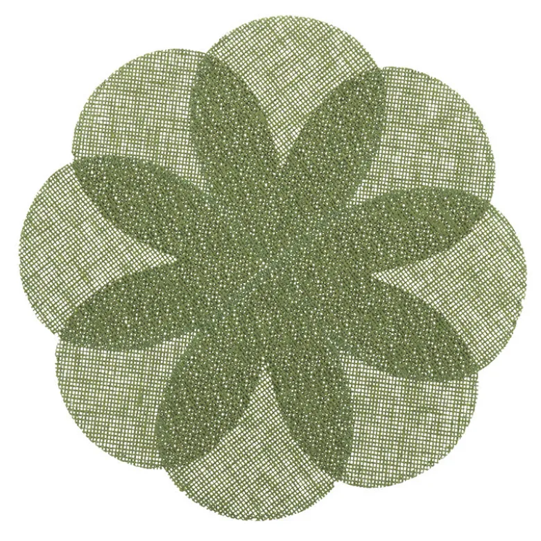 2 sets de table fleur vert