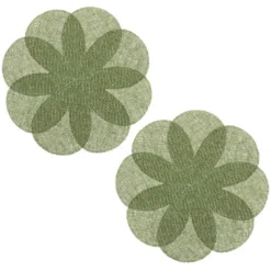 2 sets de table fleur vert