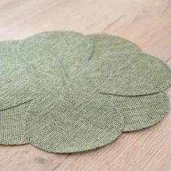 2 sets de table fleur vert