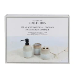 Set x3 accessoires sdb bicolore