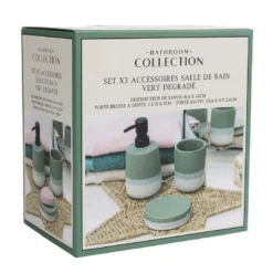 Set x3 accessoires sdb vert