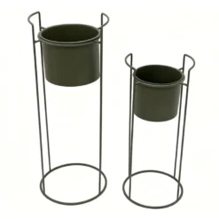 Set x2 cache pot metal sur pied