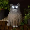 Statue chat effet pierre