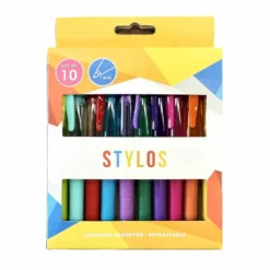 Stylos retractables colores x10