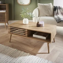 Table basse portes coulissantes