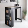 Table ilot noir et effet bois