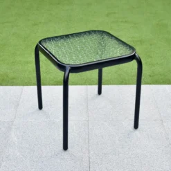 Table plateau en verre carree