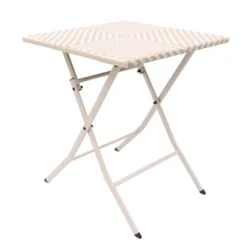 Table pliante tressee beige