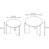 2 tables effet travertin / bois