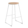 Tabouret de bar pietement blanc