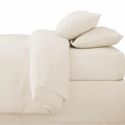 Taie d'oreiller x2 63x63cm beige