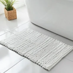 Tapis de bain natte blanc