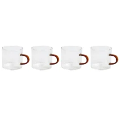 4 tasse en verre colore