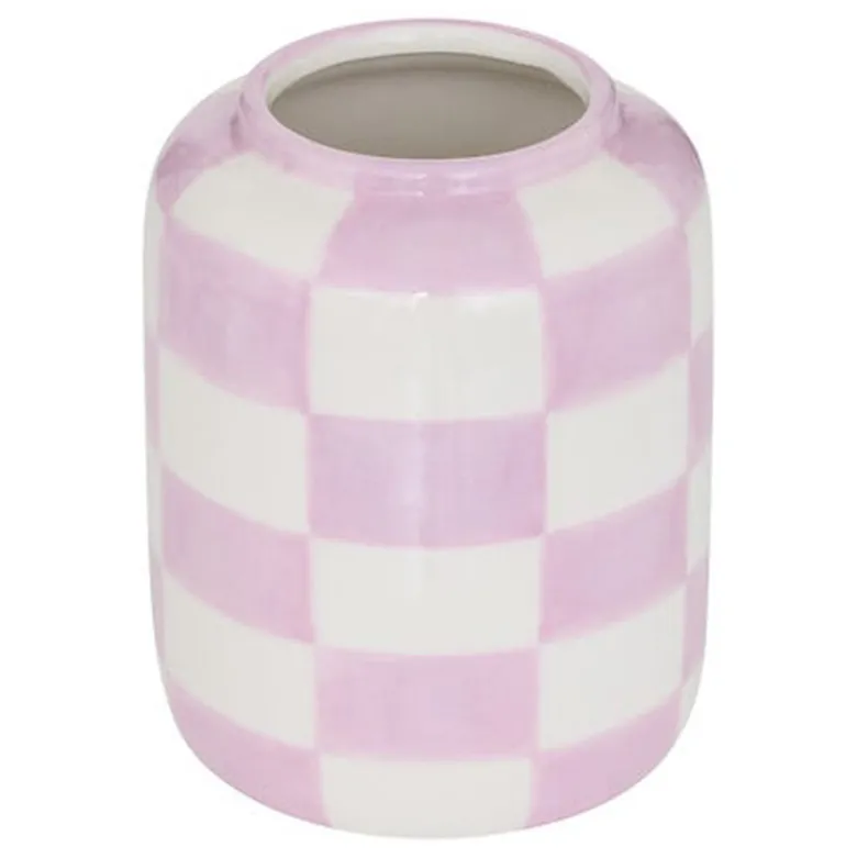 Vase ceramique damier