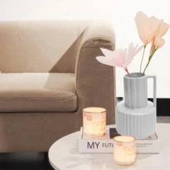 Vase pichet ceramique strie