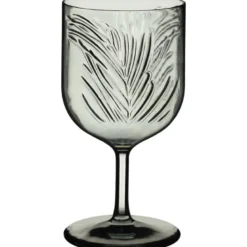 Verre a vin avec motif feuillage