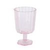 Verre a vin plastique fleur pink