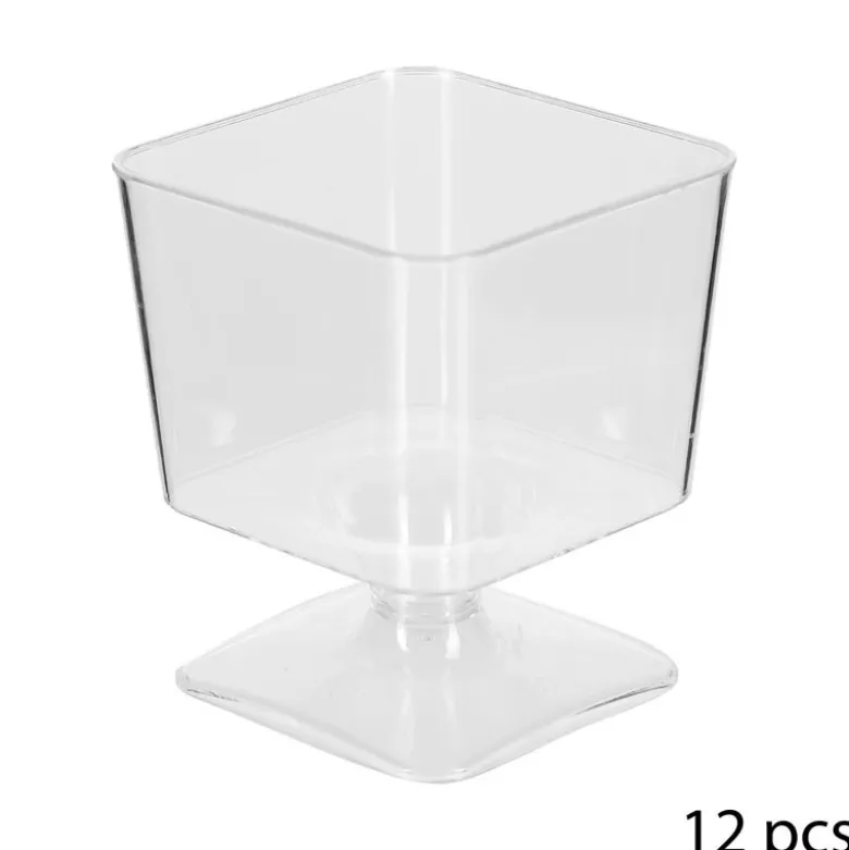 Verrine carre avec pied 6cl x12