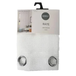 Voile oeillets raye tufte